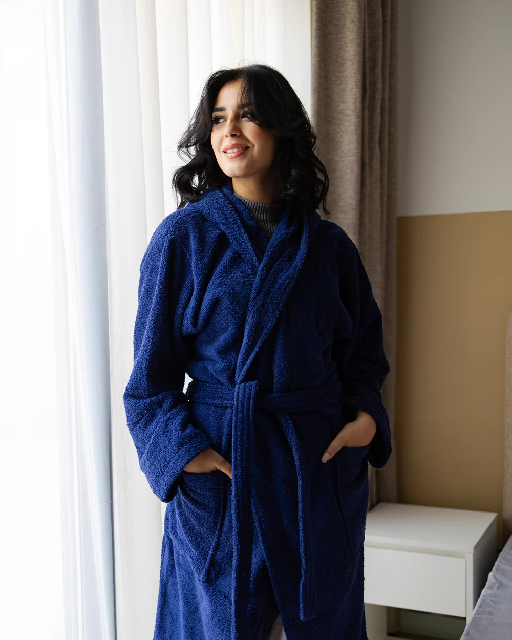 Navy Blue Bathrobe